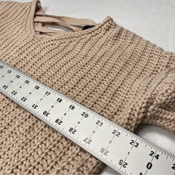 Witty Fox Young Contemporary Taupe Chunky Knit Cropped Sweater Size M #0702 - Picture 8 of 9